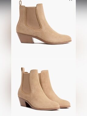 Thursday Boot Company Suede leather Chelsea Ankle Boots Beige slip on 5.5